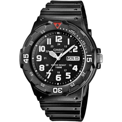 Męski zegarek Casio MRW-200H-1BVEG, czarny, z żywicy, wodoodporny