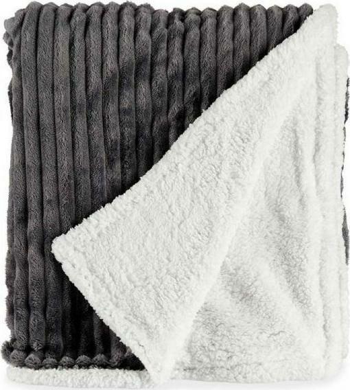 Decke Dunkelgrau Cord (150 x 200 cm)