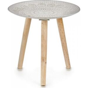 Beistelltisch Mandala 40 x 39 x 40 cm Holz Braun Weiß 131673410 - Couchtische