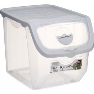 Coș de legume Gri Transparent Stivuibil Plastic (12 L) 131673550 - Recipiente de depozitare pentru bucătărie