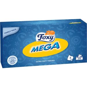 Chusteczki Papierowe Facial Mega Foxy (200 uds) 131674345 - Papierowa chusteczka do nosa