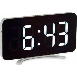 Cyfrowy Zegarek Stacjonarny Lustro Biały ABS (15,7 x 7,7 x 1,5 cm) 131675186 - Budzik