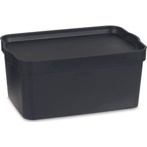 Schowek z pokrywką Antracyt Plastikowy (21 x 14,2 x 32 cm) 131675524 - Pudełko i kosz do przechowywania