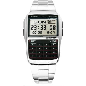 Casio DATABANK Calculator Steel Herrenuhr mit Digitalanzeige und Taschenrechnerfunktion - Casio