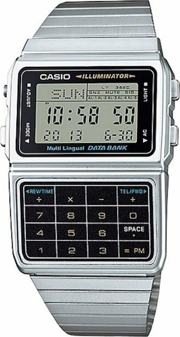 Unisex hodinky Casio DATABANK CALCULATOR STEEL - Matt case Sivá