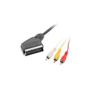 Lanberg kabel 3x RCA - Euro M/M 1.8m 131676846 - Kabel Scart
