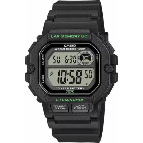 Casio WS-1400H-1AVEF férfi digitális karóra, fekete műgyanta szíj, vízálló - Casio