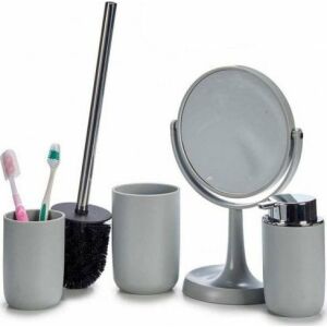Badezimmer Set Edelstahl Grau PP (4 Stücke) 131677235 - Badezimmer-Zubehör