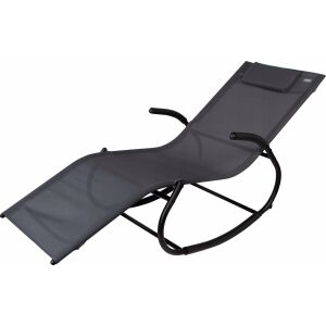 Aktive Schwarze Sonnenliege mit Kissen, bequemer Outdoor-Schaukelstuhl - Sonnenliegen & Liegestühle