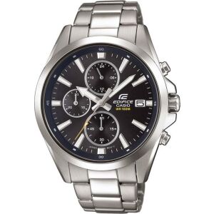 Pánske hodinky Casio Edifice EFV-560D-1AVUEF so strieborným nerezovým remienkom a čiernym ciferníkom - Casio