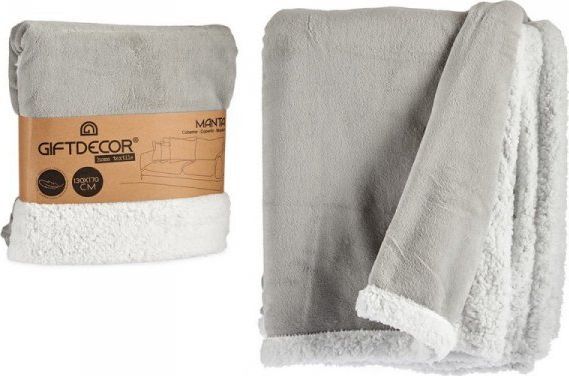 Fleece-Decke Hellgrau Weiß (130 x 170 cm)