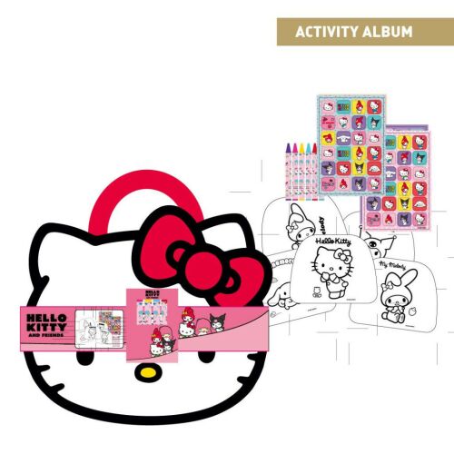 Hello Kitty Friends színező és activity szett zsírkrétával és matricákkal