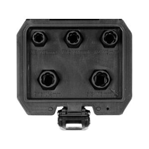 YATO 5-częściowy zestaw do usuwania urwanych łbów śrub, napęd 3/8 cala, 10-16 mm CrMo - Wiertarki i akcesoria do wkrętarek