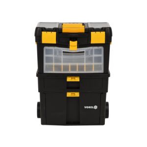 VOREL Skrzynia narzędziowa na kółkach z organizerem, czarno-żółta - Vorel
