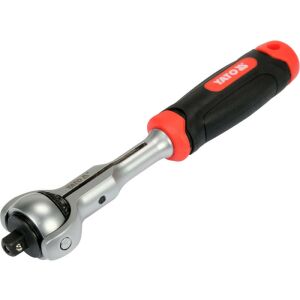 Ukośny widok grzechotki YATO 1/4 cala z obrotową głowicą - Klucz do wtyczek