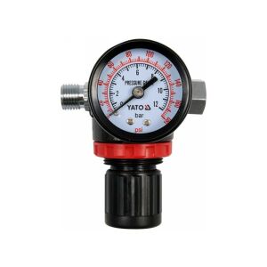 YATO 1/4 Zoll pneumatischer Druckminderer mit Manometer - Farbsprühgeräte & -systeme