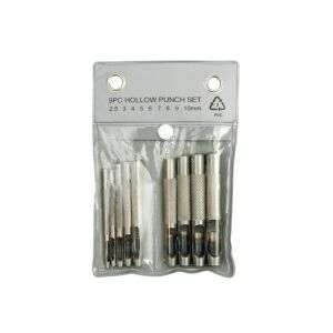 Set de perforatoare tubulare 9 piese, 2,5-10mm, pentru prelucrarea pielii - Clesti de perforat