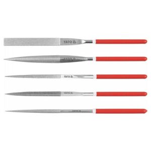 YATO 5-teiliges Nadelfeilen-Set, 5,0 x 180 mm, verschiedene Profile - Feilen