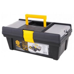 VOREL 12 hüvelykes műanyag szerszámosláda - fekete és sárga - Vorel