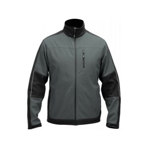 YATO Softshell Arbeitsjacke Grau Schwarz - Durchgehender Reißverschluss vorne - Arbeitsmantel