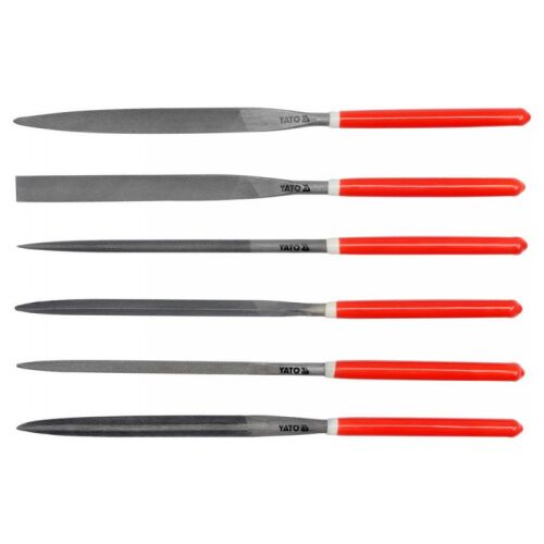 YATO 6-teiliges Nadelfeilen-Set, 5,0 x 180 mm, verschiedene Profile