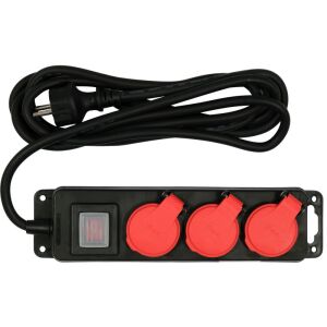 YATO przedłużacz 3 gniazdkowy z wyłącznikiem, listwa zasilająca 3m - Lampy i oświetlenie