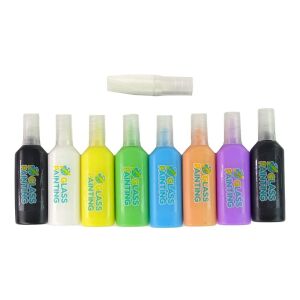 Комплект стикери за прозорци Еднорог - 8 цвята бои за стъкло - Lean Toys