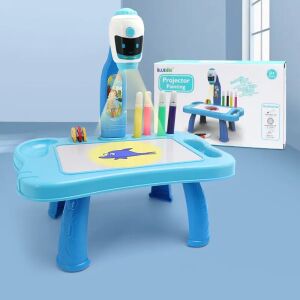 Kék 2 az 1-ben Mini Projektor és Rajzasztal Gyerekeknek