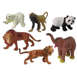 Világszerte Ismert Vadállatok Figura Szett - 6 Darabos