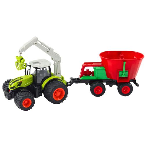 Távirányítású nagyméretű traktor vetőgéppel és forgó markolóval 2.4G 145599109 - Munkagép gyerekeknek