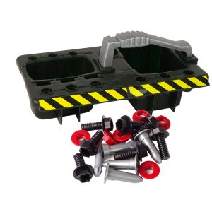 Zöld színű gyermek barkács szett elemes csavarozóval