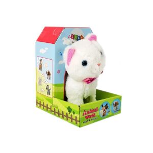 Pisică interactivă albă care merge și cântă cu sunet 146132576 - Plușuri interactive