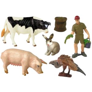 Großes Bauernhoftier-Figurenset + Landwirt und Gehöft 10 Stück 139976373 - Lean Toys