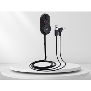 Bluetooth 5.3 auto transmitter s posilnením basov, USB a AUX na výstavnom stojane - Autoelektronika