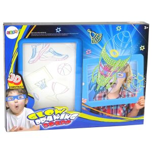 Verpackung des Varázslatos 3D Világító Rajztábla Készlet mit Kind, das eine 3D-Brille trägt - Zeichentafeln, Schreibtafeln