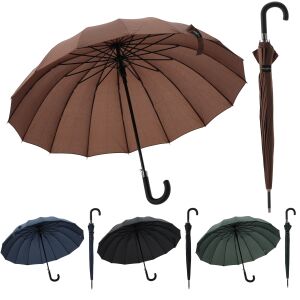 Félautomata klasszikus esernyő, vegyes színekben, 110 cm átmérő, 12 db csomag 135965136 - Esernyő