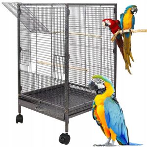Cușcă mare metalică pentru păsări cu papagali, volieră pentru păsări exotice de 80 cm - Creșterea păsărilor
