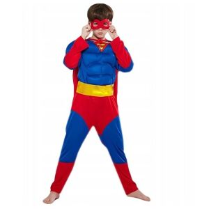 Костюм на Супермен с мускули, наметало и маска, 5-7 години, 110-120 см