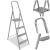Durable 4-step steel ladder with non-slip steps and platform