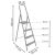 Dimensions of the folding 4-step steel ladder