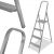 Collage of folding 4-step steel ladder details