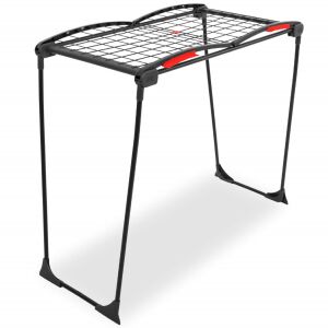 Springos fekete összecsukható ruhaszárító állvány, 16m szárítófelület, izolált - Springos