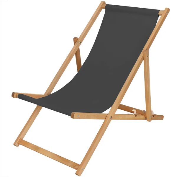 Összecsukható impregnált bükkfa napozóágy, grafit, 3 fokozat, 120 kg