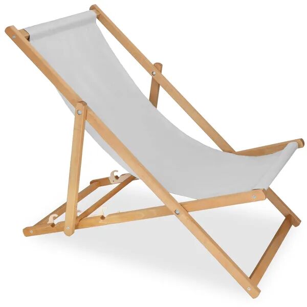 Impregnált bükkfa összecsukható napozóágy világosszürke vászonnal...