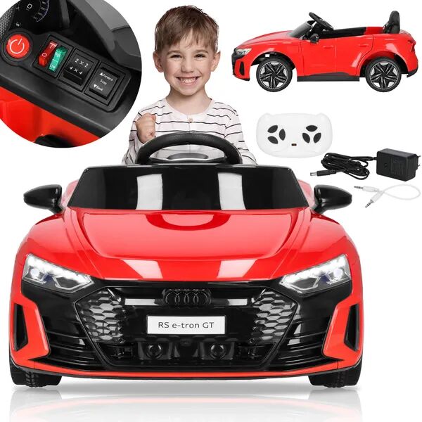 Audi RS e-tron GT elektromos gyerekautó, 12V 4x4, piros/fekete, 3...