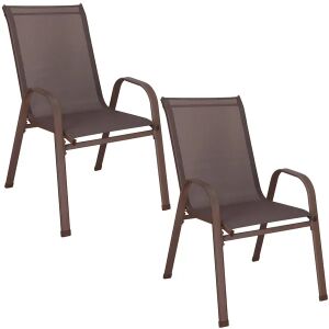 Barna Textilén Gartenstühle, 2er Set, Stahlrahmen - Springos