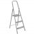 Foldable steel step ladder with 3 steps, angled view