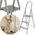 Folding steel household ladder, 3 steps, 150 kg, 123 cm 131755172
