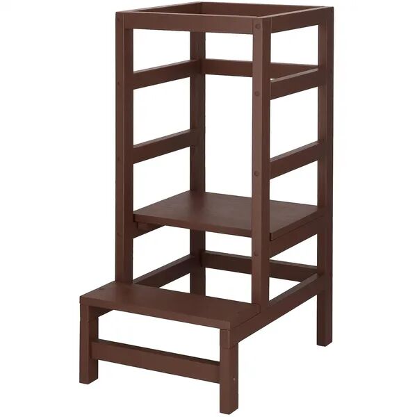 Barna fenyőfa állítható konyhai segítő torony 12 hónapos kortól