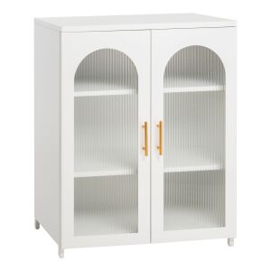 Vitrina Caril, metal, alb/auriu, 80x37-40x102 cm 131758382